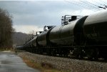 669 - Shiny tank cars on the K08005, the first train to the new transloading facility in Yorktown, VA carrying "a bubblin' crude.  Oil, that is.  Black Gold.  Texas Tea."